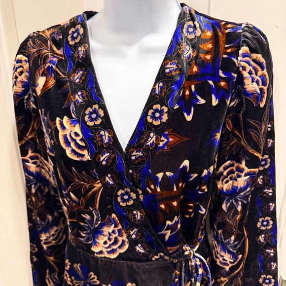 Farm Rio Black Arabesque Mix Scarves Wrap Mini Dress, XS - Picture 4 of 13